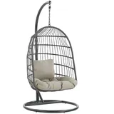 Beliani Hängesessel Schwarz, Grau 102x102x199