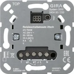 1St. Gira 540400 S3000 Relaisschalteinsatz 2fach