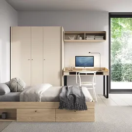 beautysofa Eckschrank Alex 95 x 195 x 95 cm Beige