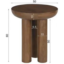 SIT Möbel Rondura Braun Mangoholz 50 x 50 x 60 cm