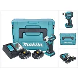 Makita DTD 172 RMJ Akku Schlagschrauber 18 V 180 Nm 1/4" Brushless + 2x Akku 4,0 Ah + Makpac