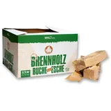 Brennholz Karton 33cm 33,75dm3 hoher Brennwert gute Wärme Ofenfertig Buche Esche