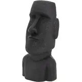 ECD Germany Moai Figur Rapa Nui Kopf 53,5 cm Hoch Steinguss Kunstharz Anthrazit