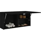 Gecheer Bad-Wandschrank Hängeschrank Badschrank Küchenschrank Medizinschrank Badmöbel Schwarz 80x25x40 cm Holzwerkstoff