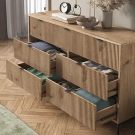 Vicco Sideboard Eliza Viking Oak 140 x 81 cm mit 7 Schubladen