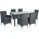 Poly-Rattan Sitzgruppe Essgruppe Gartenmöbel Set 6 Per Gartenset Anthrazit-Grau