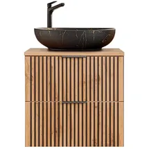 petits-meubles WASCHTISCH 60.6cm Gaia Holz in Eichenoptik und Schwarz