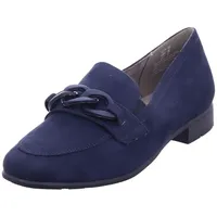 Jana Damen Loafer ohne Absatz Vegan Blockabsatz, Blau 40 EU