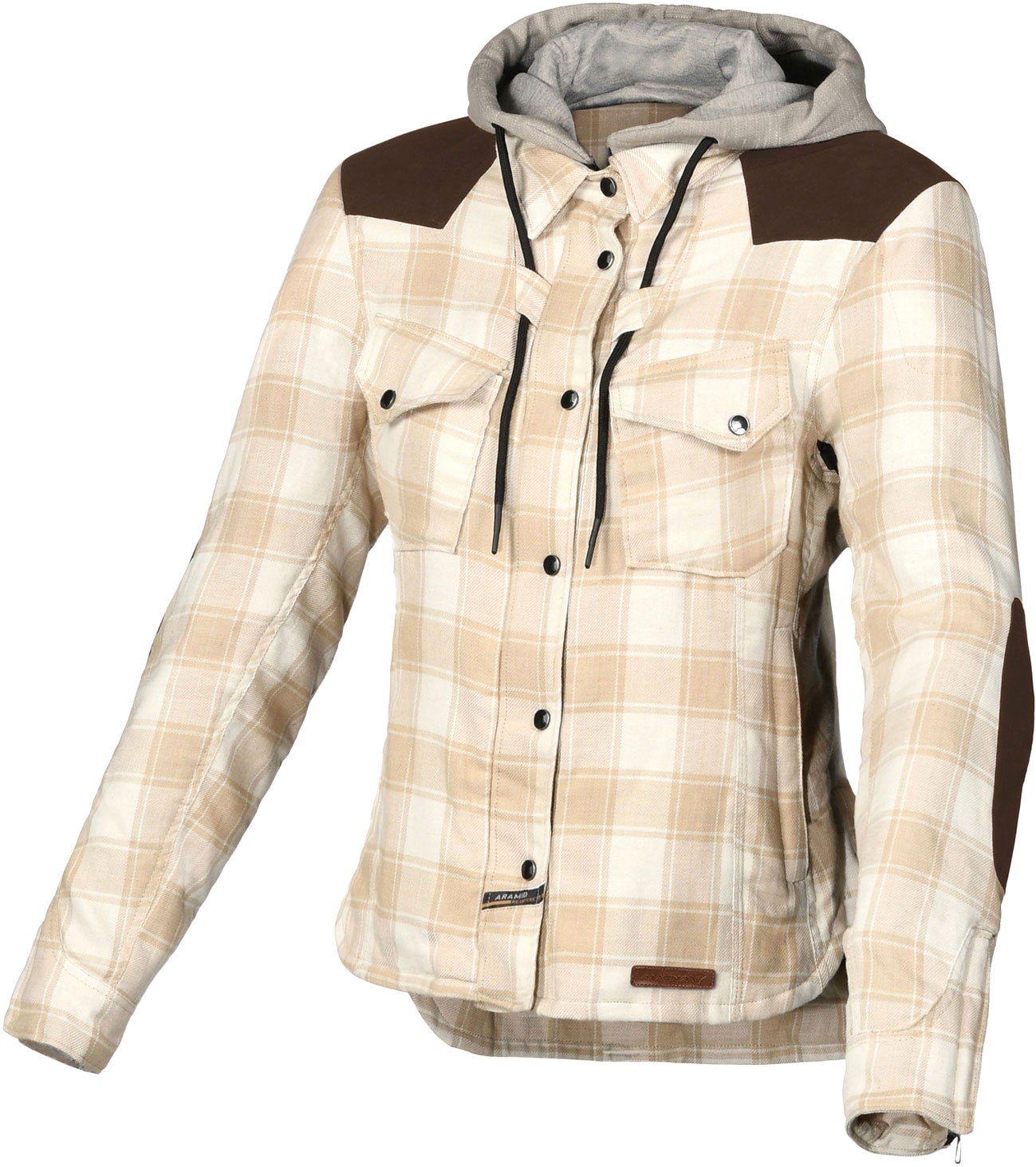 Macna Inland Tartan textile jacket/blouse women, Article de 2e c - Beige/Marron - L