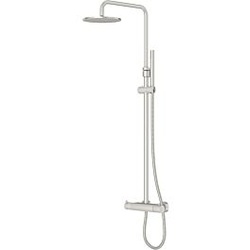 Steinberg Serie 100 Brauseset 1002721BN mit AP-Thermostatarmatur, Regen-/Handbrause, Brushed Nickel