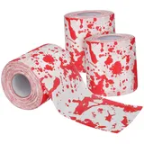 CIYODO 3 Rollen Halloween Toilettenpapier mit Blutähnlicher Druckoptik Witziges Toilettenpapier Prank für Gruselige Partydeko und Originelles Halloween