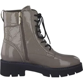 TAMARIS COMFORT Damen Stiefeletten zum Schnüren aus Leder Plateau Comfort Fit, Braun (Taupe - 38 EU
