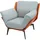 MCW Cocktailsessel MCW-L82 Kunstleder  ~ terrakotta mit Kissen
