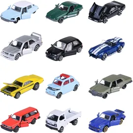 MAJORETTE Auto Vintage Premium (1 Modellauto) - Spielzeugauto aus Metall mit Freilauf, Federung & zu öffnendem Teil, zufällige Auswahl aus 12 Autos für Sammler & Kinder ab 3 Jahre, 7,5 cm