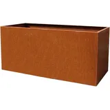 Vivanno Pflanztrog Pflanzkübel Pflanzkasten Cortenstahl Metall Eckig Maxi, Rostbraun (100x45x45 cm)