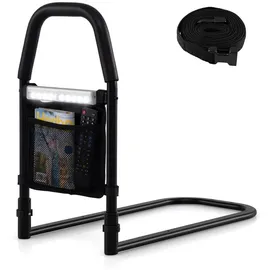 Costway Aufstehhilfe Bettgitter mit LED-Sensorlicht schwarz