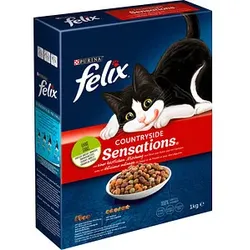 felix® Katzen-Trockenfutter Countryside Sensations mit Rind, Huhn und Gemüse 1,0 kg