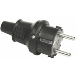 HundB Gummi Schutzkontakt Stecker Schuko Stecker Gummistecker Netzstecker Steckeranschluss Außenbereich Stromstecker IP44