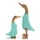 DESIGN DELIGHTS Enten HOLZFIGUREN Set Duck | Mahagoni, Teakholz, 33x20, bunt, 2-teilig | Deko Ente, Enten Skulptur, Holzskulptur, farbige Teak Dekofigur, Tierfigur | Farbe: türkis