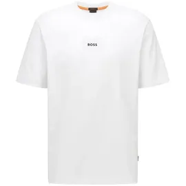 Boss T-Shirt mit Label-Print, Weiss, M