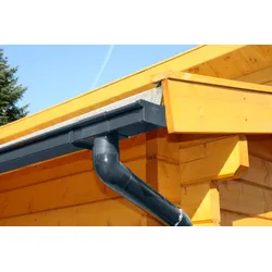 Kunststoff Dachrinnenset für Karibu Gartenhaus Merseburg 2/3/4/5-Merseburg 3 Set 200 A anthrazit