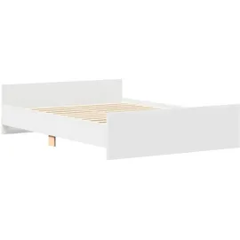 vidaXL Bettgestell mit Kopf- und Fußteil Weiß 140x200 cm