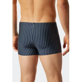 SCHIESSER Badeshorts "Nautical Casual", Herren, Gr. 6, N-Gr, blau (801, admiral), Gewirkt, Baumwolle, Elasthan, gestreift, Badehosen Badeshorts, Innenslip, kleine Tasche mit RV, gestreift