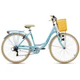 KS-Cycling Cantaloupe 28 Zoll RH 48 cm Damen hellblau inkl. Korb