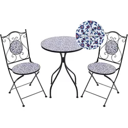 Bistro Set Metall Schwarz CAMPRENA