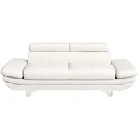 2-Sitzer COTTA "Enterprise", weiß (altweiß), B:218cm H:91cm T:104cm, Softlux-Kunstleder;Luxus-Kunstleder, Sofas, Big-Sofa, mit Armteilverstellung & Kopfteilverstellung