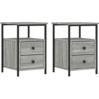 VidaXL Nachttische 2 Stk. Grau Sonoma 34x35,5x50 cm Holzwerkstoff