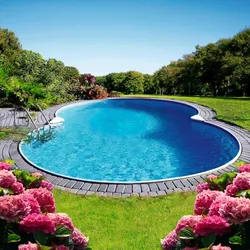 Achtformpool CLEAR POOL "PREMIUM MALLORCA", weiß, B:300cm H:120cm L:470cm, Schwimmbecken, in verschiedenen Größen inkl. Bodenschutzplane