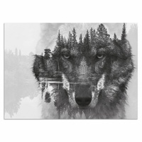 Home affaire Acrylglasbild »Wolf«, 60/40 cm, schwarz-weiß