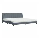 vidaXL Bett mit Matratze Dunkelgrau 200x200 cm Samt