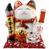 Freak Scene Glückskatze - Maneki-Neko - Winkekatze aus Porzellan 21,5 cm weiß - Maneki Neko 03