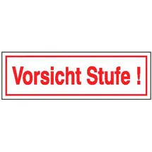 SafetyMarking® Hinweisschild Vorsicht Stufe 25 x 7 cm Weiß
