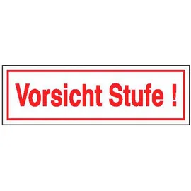 SafetyMarking® Hinweisschild Vorsicht Stufe 25 x 7 cm Weiß
