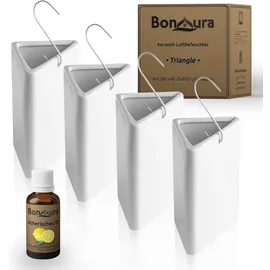 BonAura Luftbefeuchter 4x Verdunster Keramik weiß