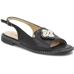 Schwarze Sandalen S.Barski Flache Schuhe, 38
