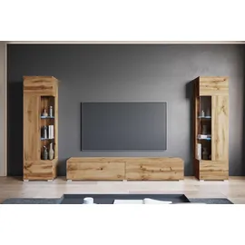 INOSIGN Wohnwand »Kenia, Vitrine Türanschlag links/rechts wechselbar« 3 Stk. tlg., braun