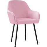 CLGTY Samt Stuhlhussen Mit Armlehne, Stretch Hussen Für Stühle Mit Armlehnen Stuhlhussen Abnehmbarer Stuhlbezug Für Esszimmer Schminktisch Stuhl Küchenstühle-rosa-1 Stück