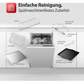 TURBO TRONIC TurboTronic digitaler Heißluftofen - XXL 32 Liter mit Drehspieß 4in1 Mini Backofen & Power Heißluftfritteuse Airfryer