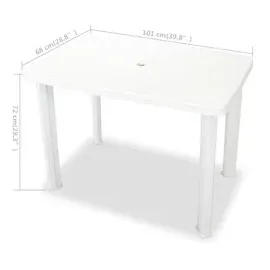 vidaXL Gartentisch 101 x 68 x 72 cm weiß