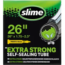 Slime Rad-Reifenschlauch 26 Zoll, selbstdichtend, Presta Ventil, für Reifenbreite 47-57mm, grün