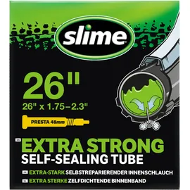 Slime Rad-Reifenschlauch 26 Zoll, selbstdichtend, Presta Ventil, für Reifenbreite 47-57mm, grün