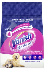Vanish Haustier Experte Teppichpflegepulver, Entfernt Haare und Gerüche von Haustieren, 750 g - Packung