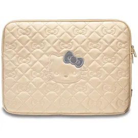 HELLO KITTY Zip PU Quilted Bows-Tasche einen 14-Zoll-Laptop – Gold