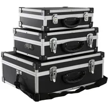 Arebos Alukoffer 3er Set Aluminium schwarz abschließbar