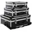 Arebos Alukoffer 3er Set Aluminium schwarz abschließbar