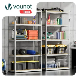 VOUNOT Lagerregal Holz 180x90x40cm braun